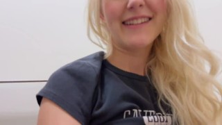 Eva Elfie Lets Stranger Bareback Her in Sports Bar, Takes Public Facial