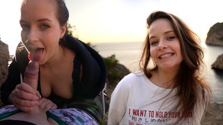 Mallorca Vlog Part II Public Blowjob and Massive Facial on the Beach