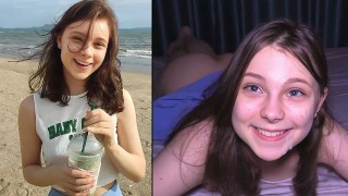 Beach Hookup: Cutie Brutally Pounds Him, Makes Cum Three Times, Balls Drained Dry in Sand