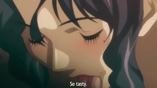 Busty MILF Hentai Slut Gives a Sloppy Blowjob to Her Horny Lover
