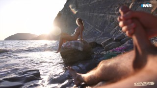 Dick Flash Nudist Beach, Stranger Goddess Catches Jerking and Milks Me Dry