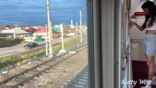 Public Train Toilet Fuck: Strangers Waiting Outside While I Nailed This Slut