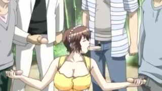 Uncensored Hentai: Horny Housekeeper Gets Gangbanged and Covered in Massive Bukkake Loads