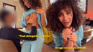 Vicino Vergine Succhiato e Scopato: Troia Bagnata Drains Virgin Neighbor’s Cock in Italian Amateur